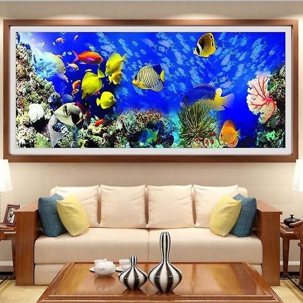 5d store diamantmaleri Ocean World Hjem broderi korsstingsett dekor