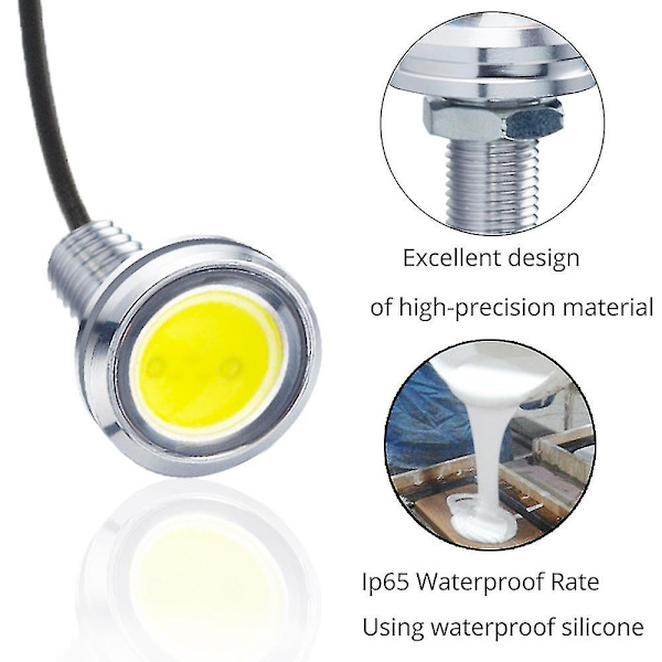 1kpl 18mm Auto Drl 12v Led Eagle Eye -polttimo päiväajo suuntavilkut vara-peruutusvalot vedenpitävä sumuvalo Warm White