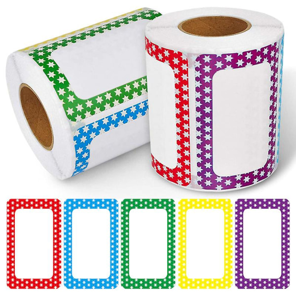 150 ark/rulle självhäftande vattentäta klistermärken, 5 färgade kanter, perfekt för förvaring, klassificering 150PCS