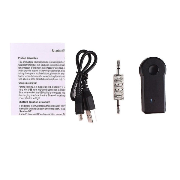 Bil Bluetooth-kompatibel sändare 3,5 mm-jack Handsfree Aux Mini O-mottagare Bilsats Musik Bluetooth-kompatibel adapter