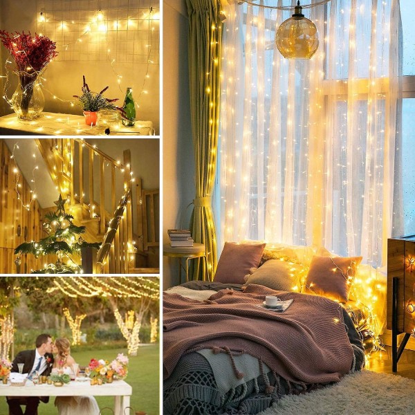 33ft 100 led inomhus strängljus varmvit, klar tråd julbelysning Amerikansk standardkontakt American standard plug