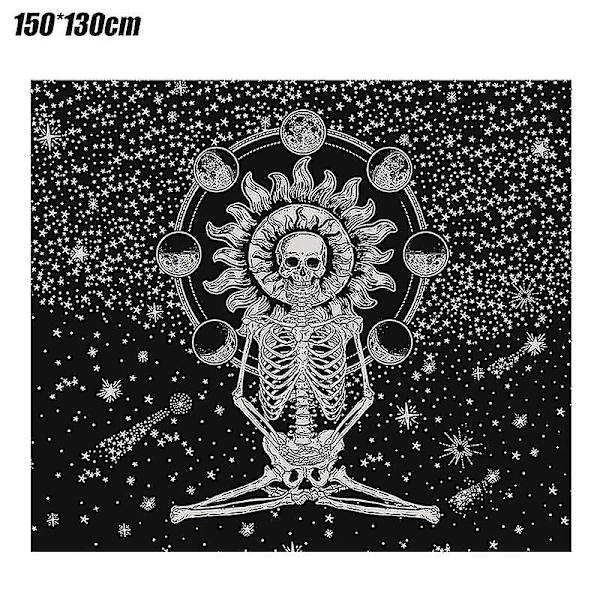 Skeleton Tapestry Gothic Bohemian Seinäkoriste Kodinsisustus Peitto päiväpeite 150x130cm