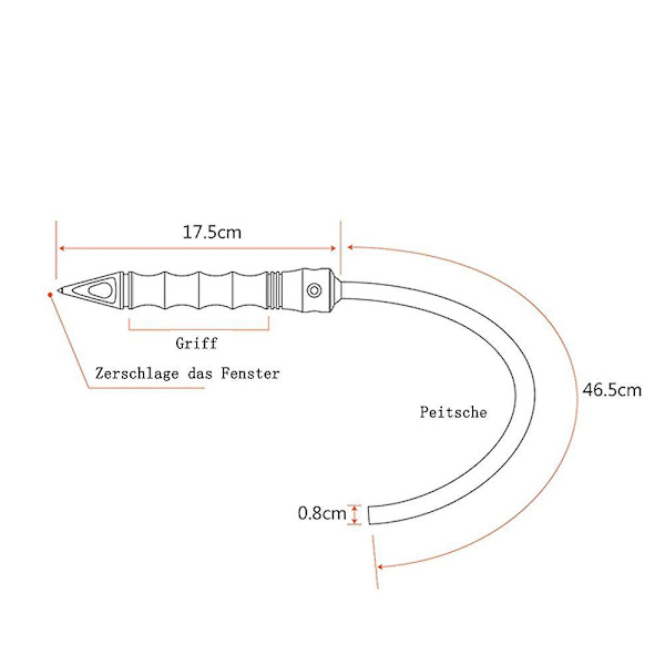 Självförsvar bil nödräddningsverktyg fönsterbrytare, självförsvarspiska, bilfönsterkross livräddande räddningsverktyg, självförsvar 17.5*2.5CM