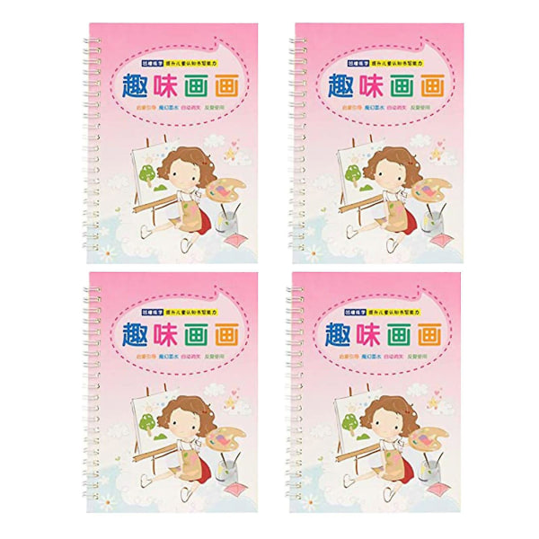 4 st Återanvändbara kalligrafi Kopieringsbok Handskrift Arbetsböcker Barn Bild Kopieringsböcker Multicolor