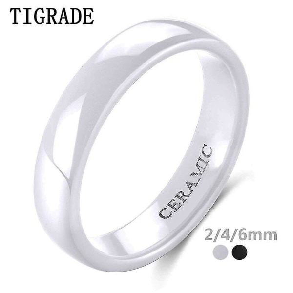 2mm 4mm 6mm vit keramisk ring för män kvinnor vigselförlovningsringar Klassisk specialdesign Smycken-4mm vit 4.5