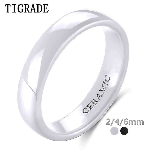 2mm 4mm 6mm vit keramisk ring för män kvinnor vigselförlovningsringar Klassisk specialdesign Smycken-4mm vit 8