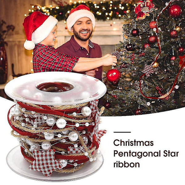 2 rullar 3 stativ Design Rött konstgjord pärlband fläckband och snöre för Kristus