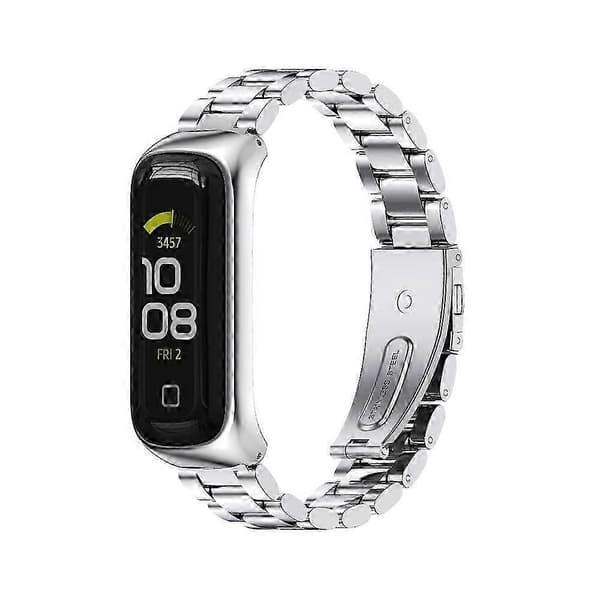 【BQ】Udskiftning af urrem i rustfrit stål til Galaxy Fit 2 - Holdbar metalrem Silver