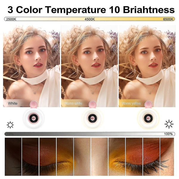 Led-puhelimen linssi Selfie-sormusvalo Matkapuhelimen täytevalo HD-makro himmennettävä lamppu Beauty Ringlight Go