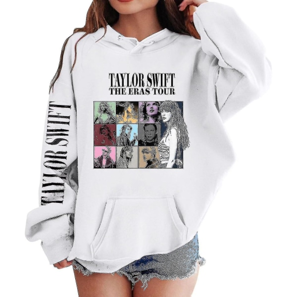 Luvtröjor för flickor 1989 Casual Taylor-tröja Barn Pojkar Swifts Pullover Konsertdräkt med huva för 4-14 år 01 white 12 to 13 Years