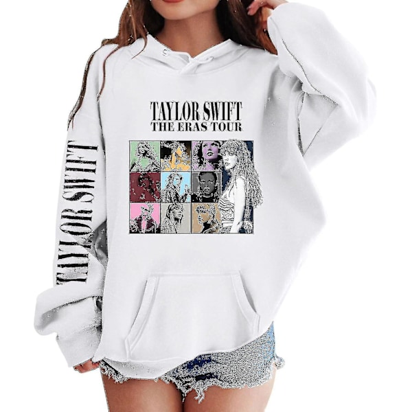 Luvtröjor för flickor 1989 Casual Taylor-tröja Barn Pojkar Swifts Pullover Konsertdräkt med huva för 4-14 år 01 white 4 to 5T
