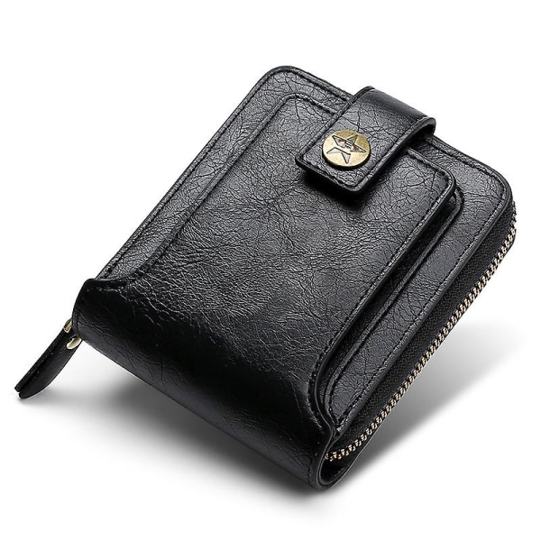 Retro Herre lommebøker Kort veske i ekte skinn Herre Hasp Glidelås Clutch Solid Porte Feuille Hommes Porte Monnaie Homme myntveske CF CF