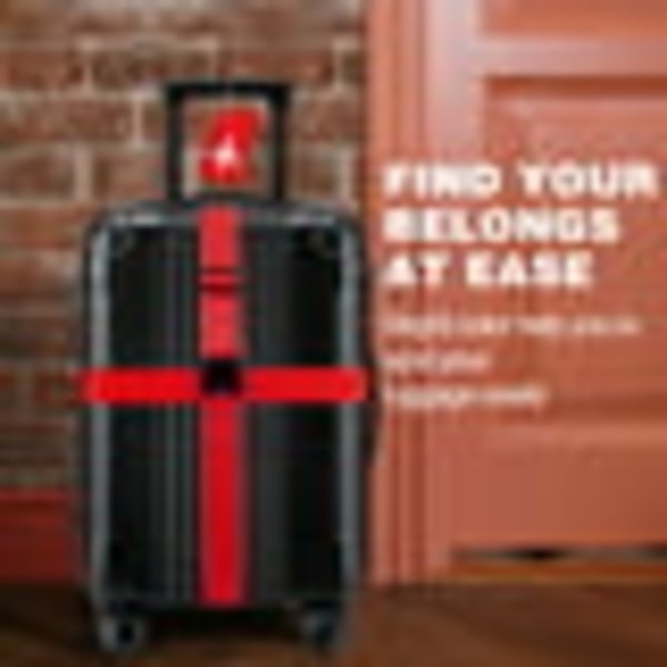 4-packs bagageremmar resväska bälten Silikon Bagagelappar Resor ，Röd