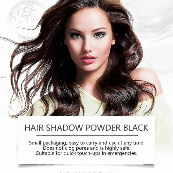 Pudder til at retouchere hårgrænser, brunt og sort hår, dækker rødder, udjævner falmede linjer, fuldender makeuplooket brown