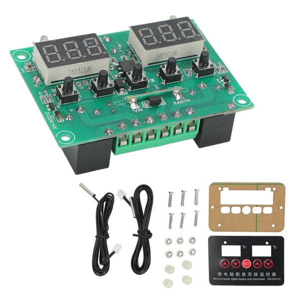 220V Temperaturregulator Digital Display Dobbelt Relæ Termostat Regulator Modul HWW1012