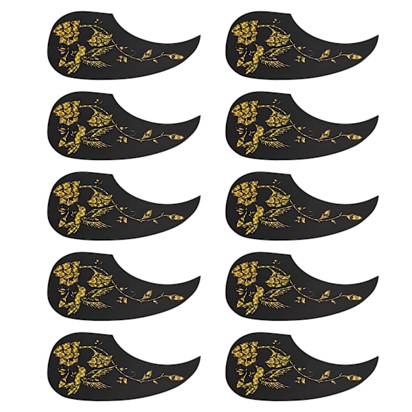 10 st PVC Gitarrskyddsplattor Akustisk Gitarr Repskydd Guld Stränginstrument Tillbehör