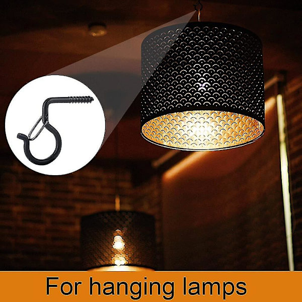 24 kpl Kierrekoukut Outdoor String Lights Turvaruuvikoukku Black B