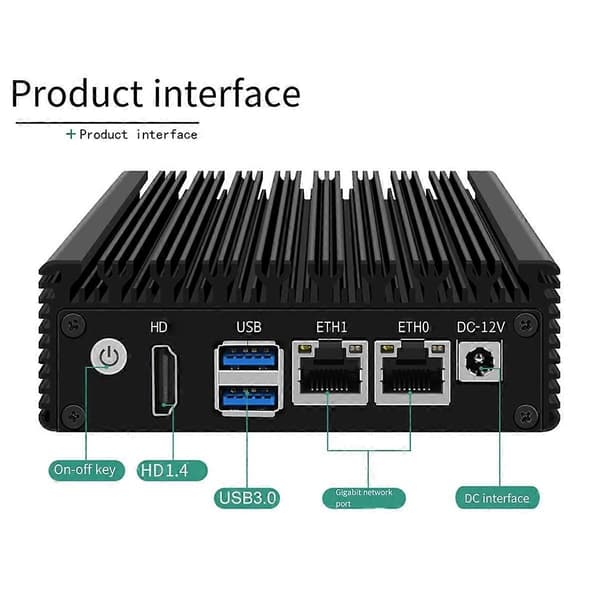 【BQ】N3050 Mini PC X86-P1 Myk Ruting 6W Dobbel Gigabit Mini Vert Lav Effekt Quad Core Fire Tråder 2xUSB3.-Perfekt