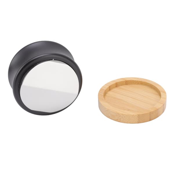 Kaffefordeler i rustfritt stål med dobbelthode 53 mm 2,09 tommer justerbar dybde bambusbase