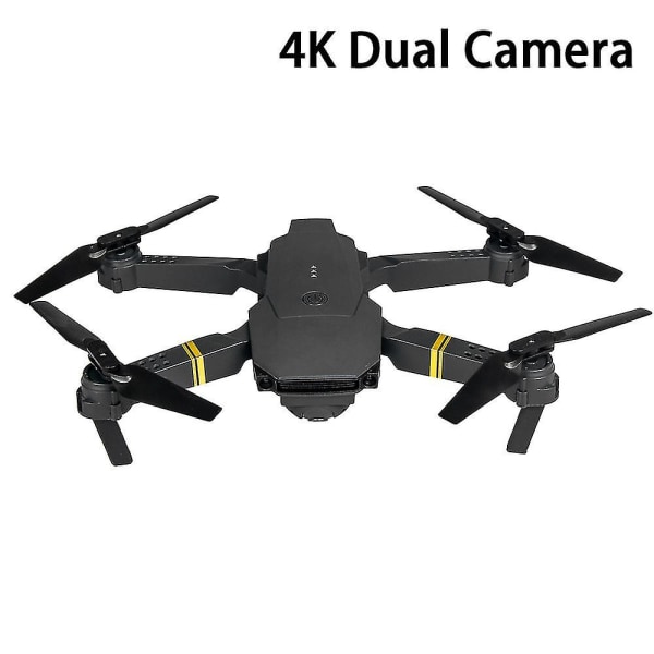 E58 drone med dubbla kameror Professionell 720p Hd Rc Mini Drone Bärbar hopfällbar Quadcopter Dark Grey 4K Dual Camera