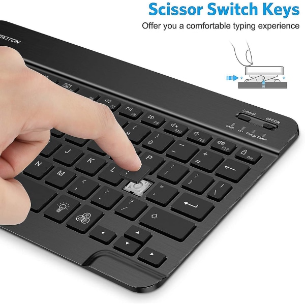 Tangentbord för surfplatta Mini trådlöst Bluetooth bakgrundsbelyst tangentbord, 7-c