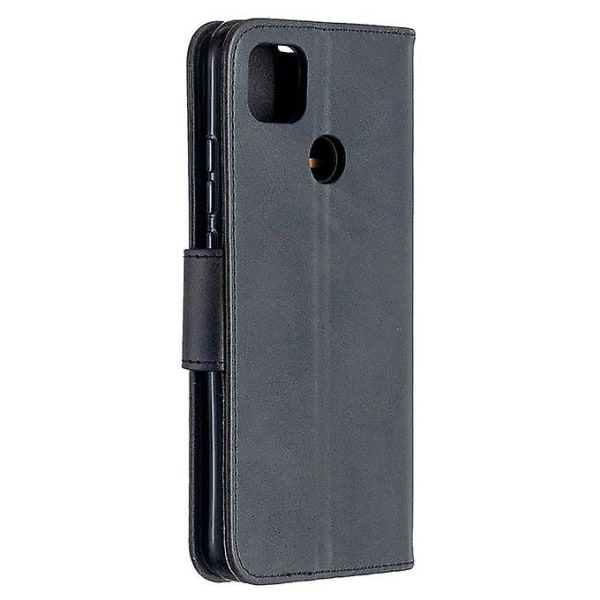 För Xiaomi Redmi 9c Retro Lammskinn Texture Pure Color Horisontell Flip Pu Case(svart)