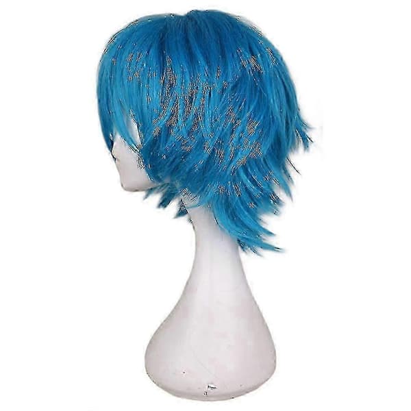 Moderigtig kort lige cosplayparyk til mænd - DSW Lake Blue