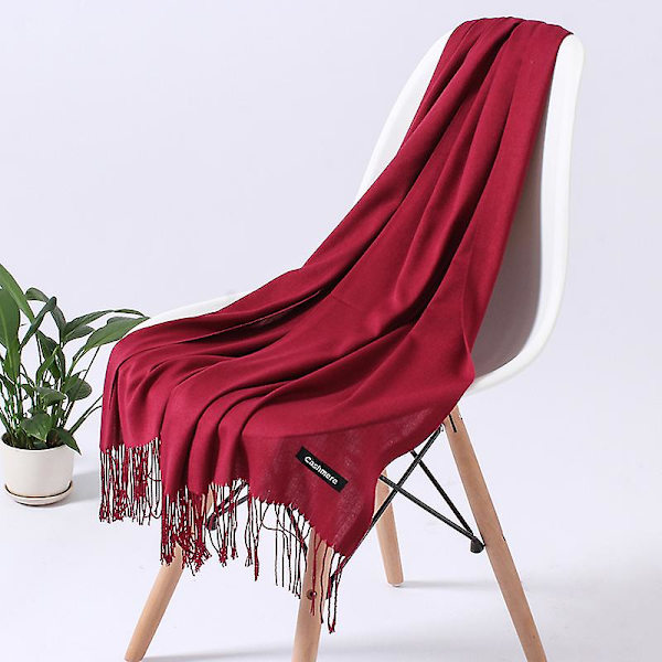 Mode Enfärgad 2022 Dam Halsduk Vinter Hijabs Tofsar Långa Damsjalar Cashmere Like Pashmina Bandana Halsdukar Wraps Echarpe FYR110-01