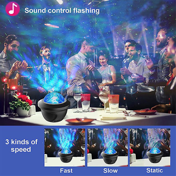 Led Star Galaxy -projektori Tähtitaivas yövalo Sisäänrakennettu Bluetooth-kaiutin kodin makuuhuoneen sisustamiseen Lasten ystävänpäivälahja DJ60 With Speaker