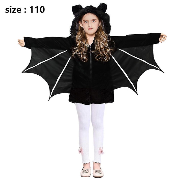 Fladdermusdräkt i fleece Barn Fuzzy Flygande Fladdermusdräkt Skelett Övre Ytterplagg Barn 110 Children 110