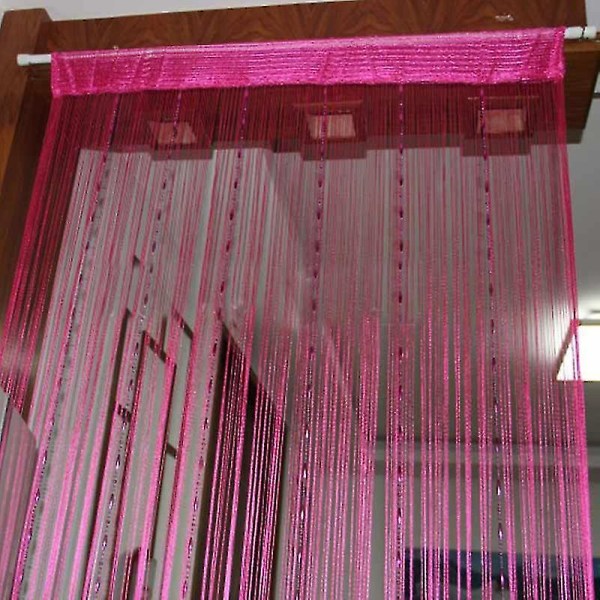 1x2m Romantisk Enfärgad Fringe Beads Kedjedörr Gardin String Drape Black