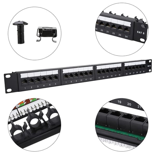 Høyhastighets CAT6 24-porters datapatchpanel