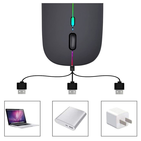 Trådløs mus egnet til bærbar computer kan oplade LED Bluetooth