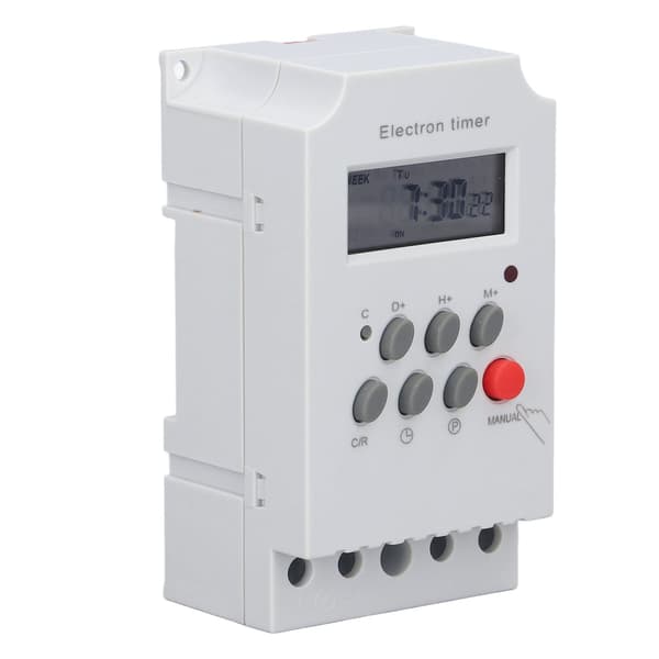 Elektronisk timer kontakt DIN skinne LCD mikrocomputer elektronisk intelligent controller KG316TII (DC 12V)