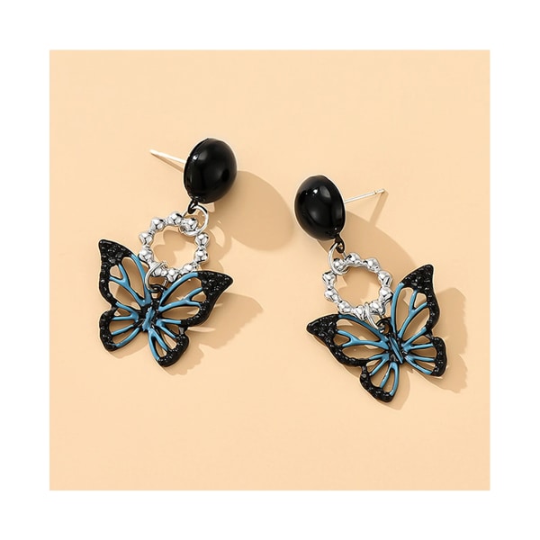 1 par kvinder øreringe asymmetrisk hjerte smykker kvast Cubic - sort