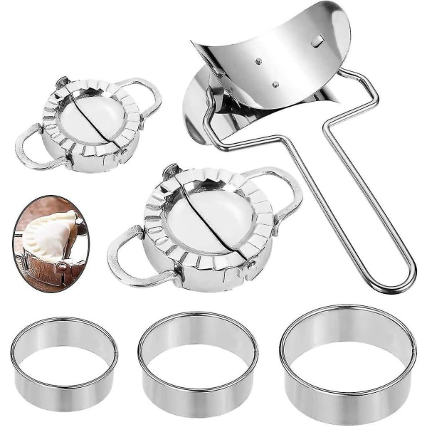6 Pcs Dumpling Maker And Cutter Set Stainless Steel Dumpling Mold And Dough Press Cutter Empanada Press Pie Ravioli Press Dumpling Wrappers Mold For K