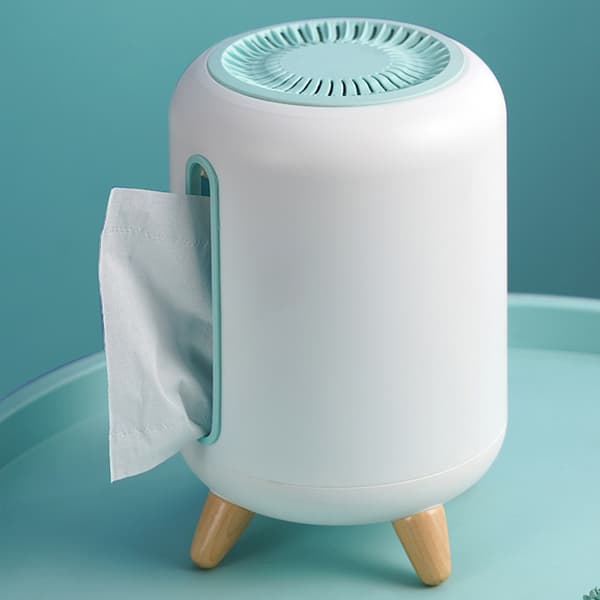 Bambus Kull Tissue Box Holder Blå for Stue Kontor Bad