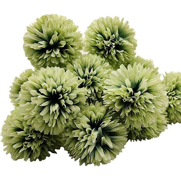 12 kpl Keinotekoisia krysanteemipallokukkia silkkivarrella Hortensia-asetelma Kukkakimppu -sininen green