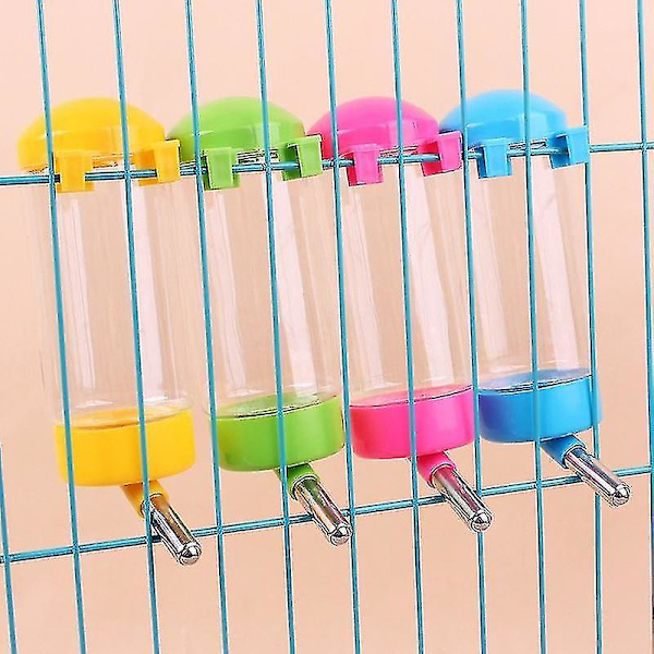Plastic Drinking Water Bottle Dispenser - Feeder For Pet pink 125ml
