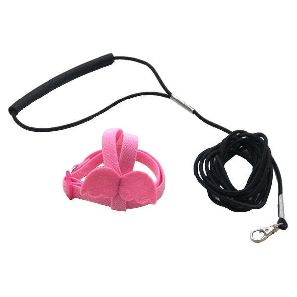 Lång kabelfågelsele Dekorativ lättviktsparakit papegojaväst Rep för fågel Pink S