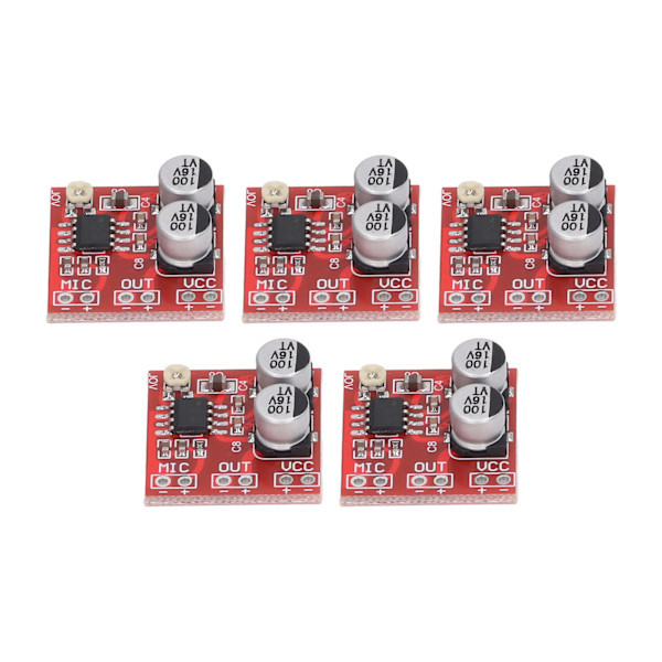 5-osainen elektreettimikrofonin vahvistinmoduuli säädettävällä vahvistuksella LM386 20-200x DC4V-12V