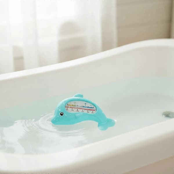 【BQ】Badevannstermometer PP+ Delfinform Dusjtermometer Nøyaktig Måling Sikker Temperatursensor Blue