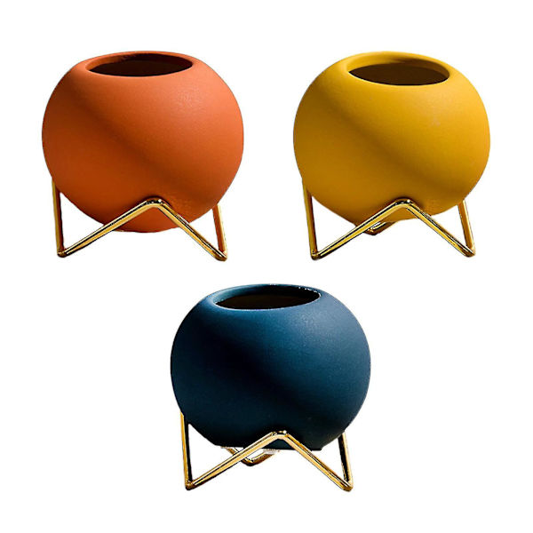 Planteopbevaring Kuglevase Dekorative vaser Keramik Hjemmeskrivebord Pretty Nordic Light Luksus stil Blomsterholder Blue