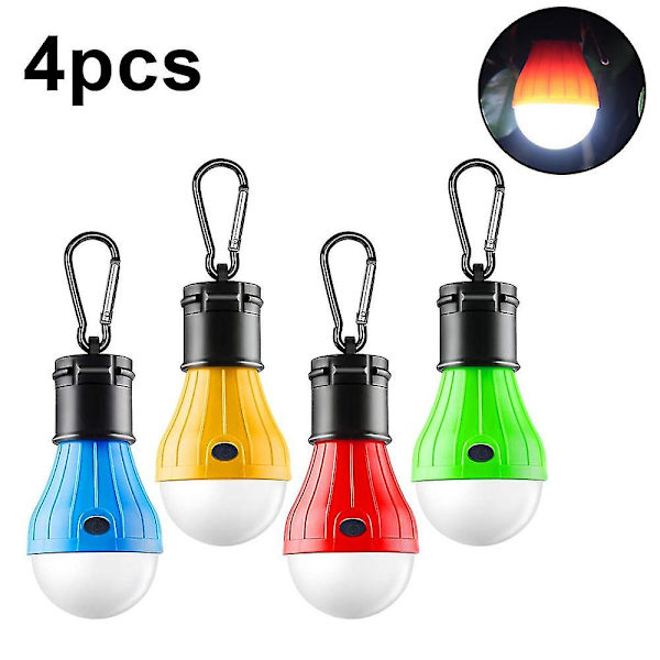 Ledtält Lykta Lampa Nödljus Batteridriven Vattentät Bärbar Glödlampa För Vandring Fiske Camping Hushållsbil Reparation (4 Pack)