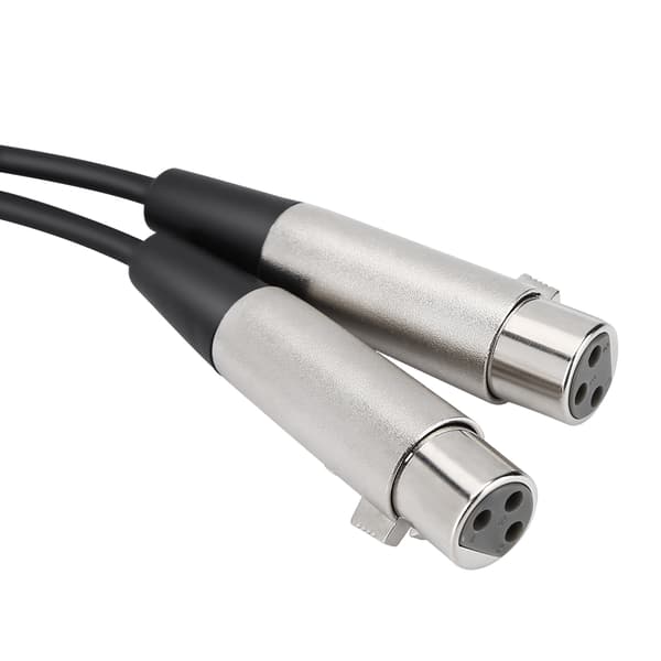 33 cm Metal XLR3M til Dobbelt XLR3F Mikrofonkabel