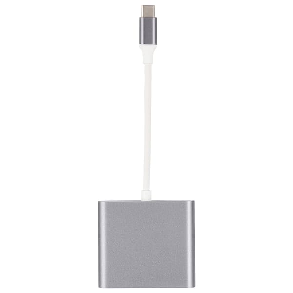 HC 04 Multifunktionel 3 i 1 Hub Type C til HDMI Output HD Konverter Adapter Dockingstation (grå)