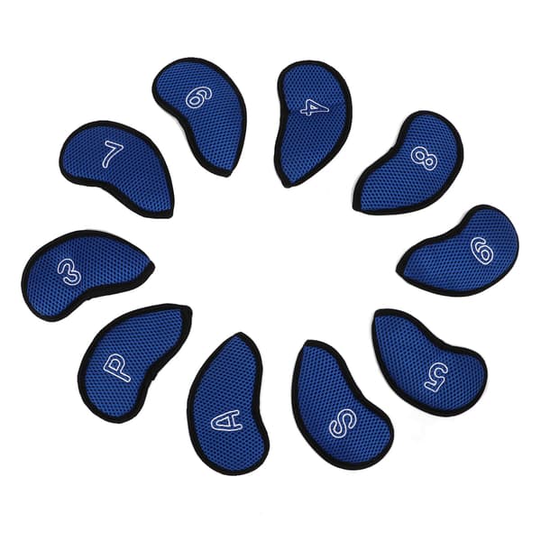 10 stk. Kongeblå Golf Jern Headcovers med Numre