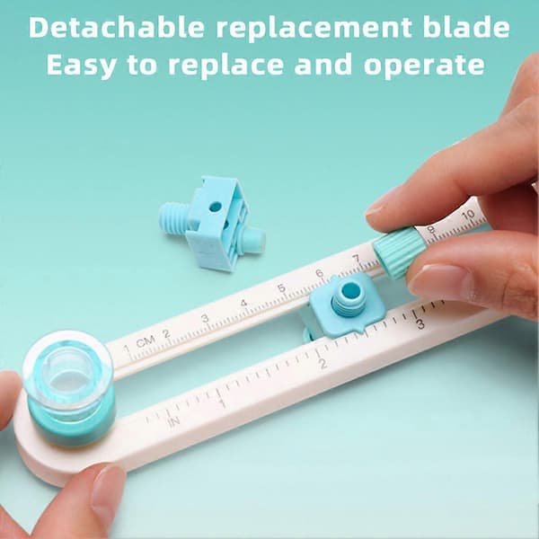 【BQ】2-20 cm papirsirkelkutter med skala, multifunksjonelt sirkelkutterverktøy for komposittpapir Cutter Head