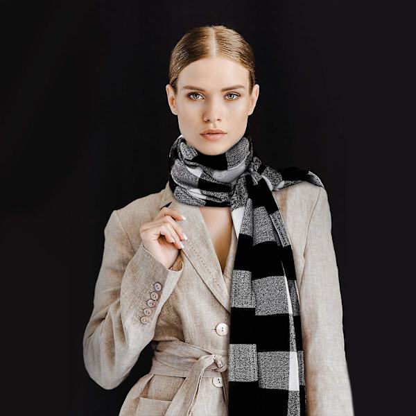 2 stykker varm tartan pläd rutig kvinner vinter halsduk och wraps unisex
