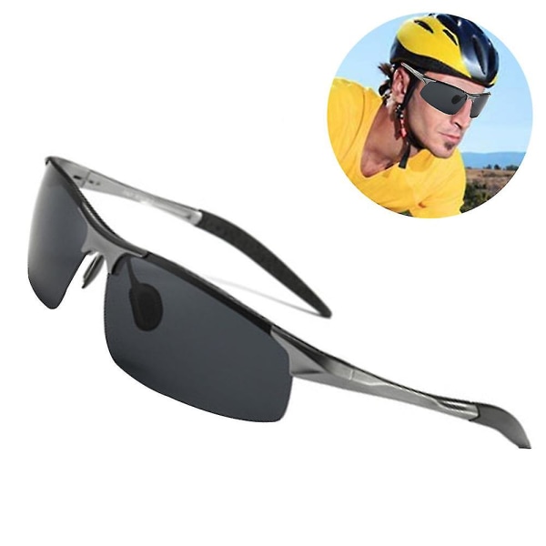 Men's Polarized Sunglasses For Driving Fishing Golf Metal Glasses Grey